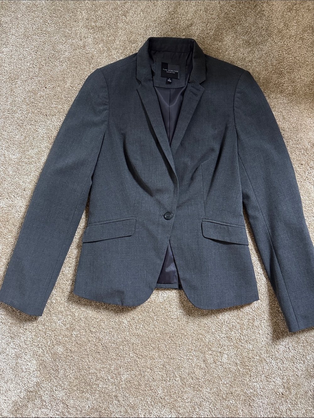 The Limited Women's Dark Gray Single-Button Blazer